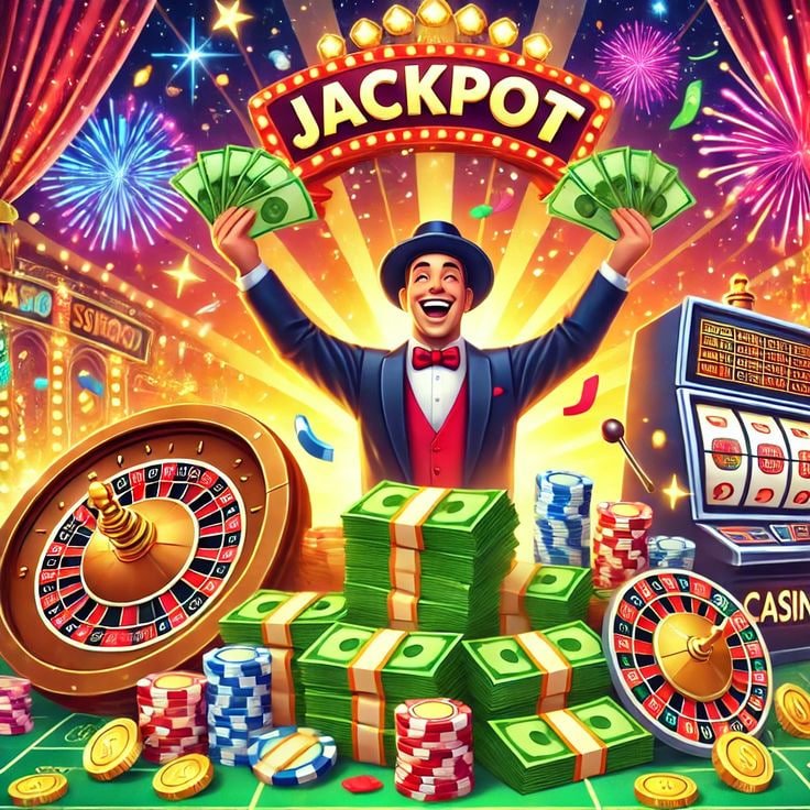 Ilustrasi permainan slot online koinslot168 yang warna-warni dan modern